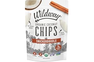 Wildway Organic Coconut Chips - No Sugar Added, Low Carb Keto Snack, Gluten-Free & Certified Organic, Healthy & Tasty, Paleo Friendly, Non-GMO, Sustainably Sourced, 4 Oz, Snickerdoodle