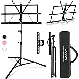 CAHAYA 2 in 1 Dual Use Extra Stable Reinforced Folding Sheet Music Stand & Desktop Book Stand Lightweight Portable Adjustable