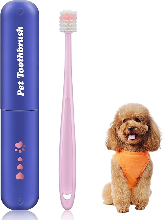 360Degree Dog/Cat Toothbrush, Soft Rotatable Silicone