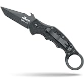 Fox Knives FX-597 The Dart Folding Pocket Knife, Emerson Wave, Liner Lock | Doug Marcaida Design, N690Co Stainless Steel, Black Idroglider Finish, Black G10 Handle, Reversible Pocket Clip, EDC Knife