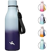 Konokyo Insulated Water Bottle with Strap,18 oz Double Wall Stainless Steel Vacuum Bottles Metal Water Flask,Ocean Dream