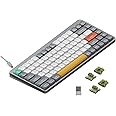 nuphy Air75 V2 Portable 75% Mechanical Keyboard,Wireless Keyboard,Supports Bluetooth/2.4G/USB-C RGB Gaming Keyboards,Compatible with Windows/Mac OS/Linux Systems Grey-Gateron Moss Switch
