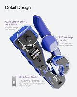 VCE GJ670BL Pass-Through RJ45 Crimp Tool Cat5e/Cat6/Cat7 with Stripper & Cutter view 4