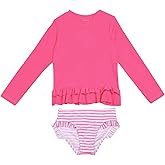 HODOSPORTS Girls Rash Guard Shirts Swimsuit UPF 50+ Quick Dry Two Piece Long Sleeve Bathing Suits