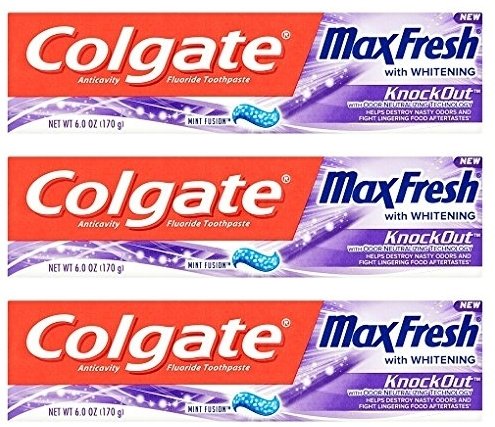 Colgate Max Fresh Knockout Gel Toothpaste, Mint Fusion, 6 oz (Pack of 3)