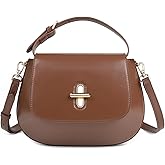 MoreFarther Genuine Leather Crossbody Bags for Women, Structured Handbags Leather Crossbody Purse