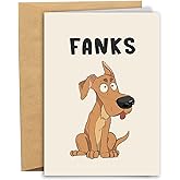 RYYike Funny Dog Thank You Card for Men Women, Cute Fanks Pun Appreciation Card for Dog Dad Mom, Humor Thank You Gift