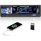 Single Din Car Stereo with Dual Bluetooth,MP3 Player Car Radio Support Dual USB Port Hands Free Calling AM/FM Radio AUX Input