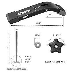 UTOOL 2 Pack T-Track Hold Down Clamps Kit, 6-1/3" L