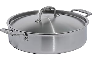 Made In Cookware - 6 Quart Stainless Steel Rondeau Pot w/Lid - 5 Ply Stainless Clad - Professional Cookware - Made in Italy -