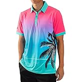 Sunday Swagger Men's 4 Way Stretch Short Sleeve Golf Polo Shirt Blue