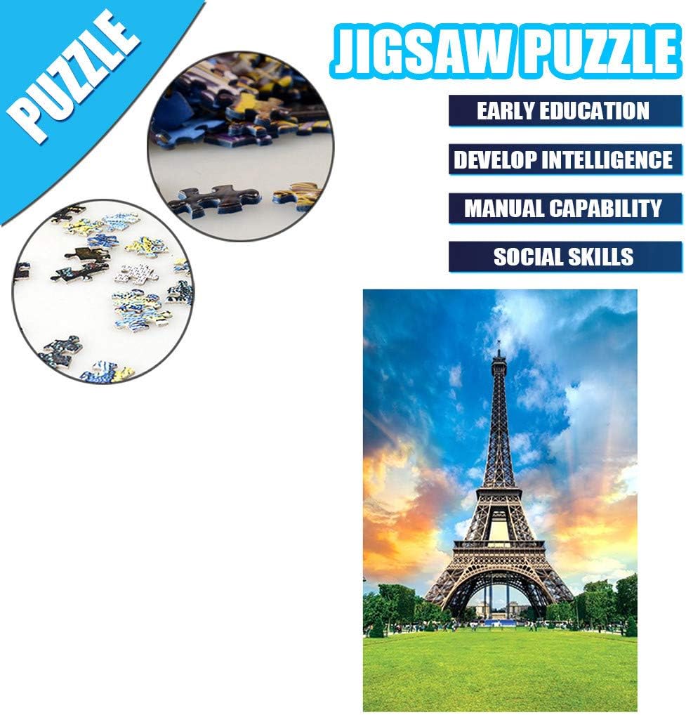 Adult Paper Puzzle 1000pcs - Places of Interest Building - Eiffel Tower - QIQIU 27.56 x 19.69inch Jigsaw Puzzle