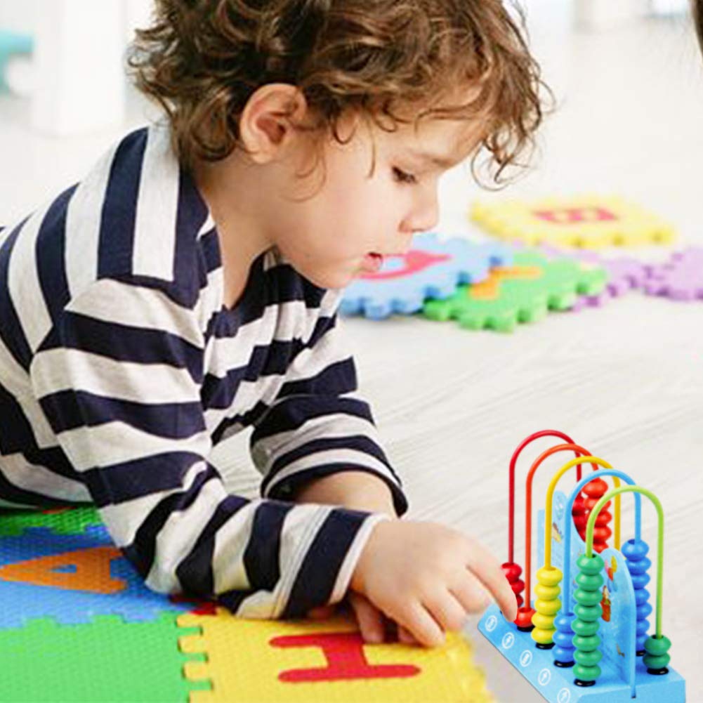 Symiu Wooden Abacus Educational Counting Beads for Children Creative Calculation Game Learning Computing Frame Math Toys for 3 4 5 Year Old Toddler