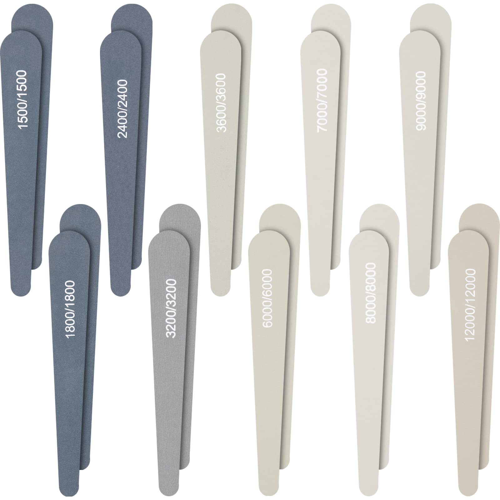 Honoson 20 Pcs Sanding Sticks for Plastic Models 3D Print Polishing Sticks Assorted Metal and Wood Sanding Tools Accessory for Model Craft Amateur Beginner(High Grits Rating,Water Drop Style)