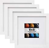EGOFINE 8x8 Frame Set of 4 Solid Wood with Acrylic Glass 4x4 Mat or 20x20cm