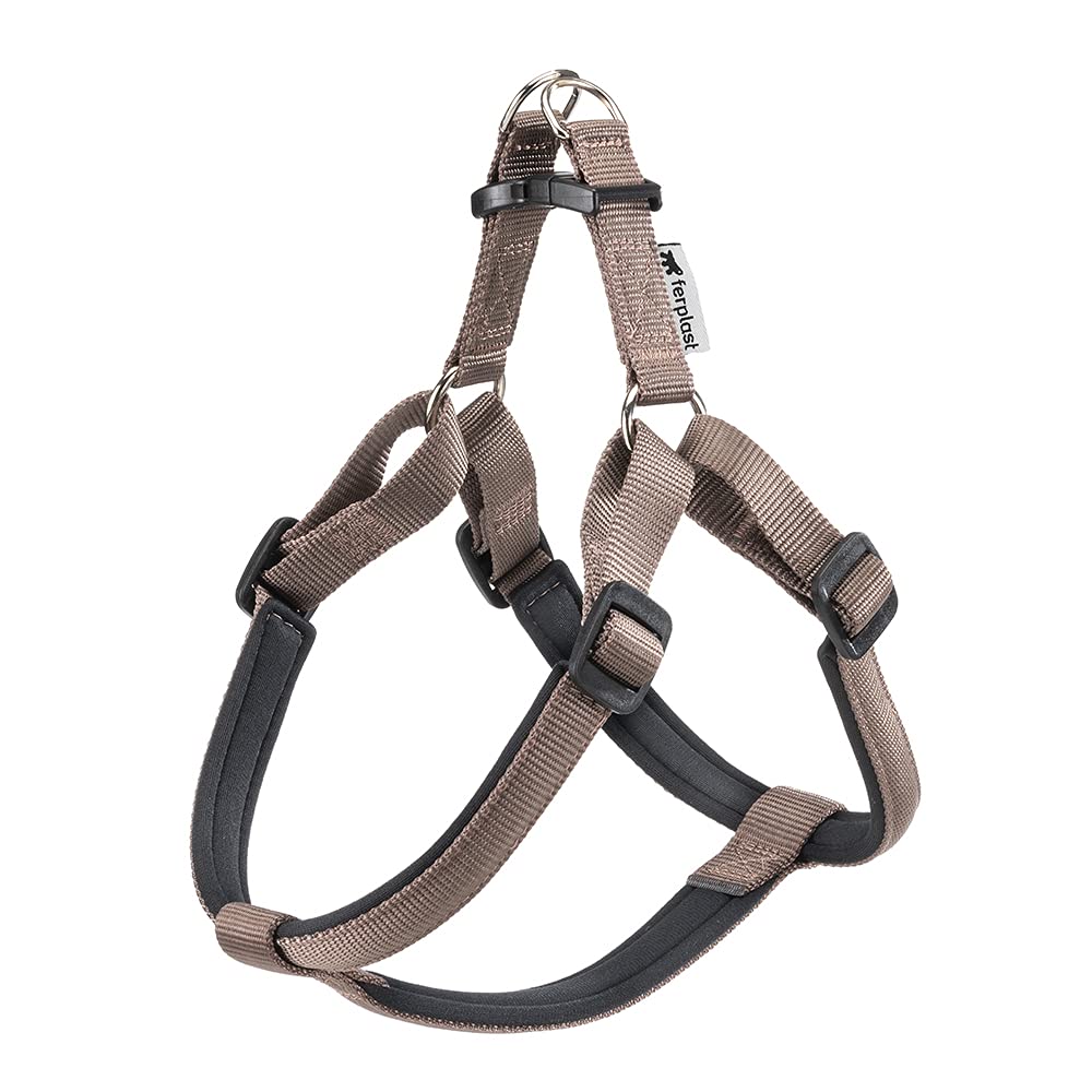 Ferplast Dog Harness DAYTONA, Medium and Large Size Dog Harness, Padded, Adjustable, Brown