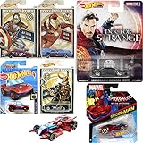 Hot Wheels SrangeVerse The Avengers Assemble Character car Spider-Verse Bundled with Marvel Exclusive Loki / Captain America / Iron Man + Spider-Man 2019 + Pop Culture Doctor Strange Items