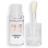 Revolution Pout Lip Oil, Lychee Clear | Nourishing Tinted Lip Oil, High Shine, Non-Sticky Finish, Vegan &amp; Cruelty-Free, 0.13 oz