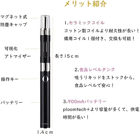 Amazon 電子タバコ スターターキット Vape マグネット式防塵キャップ コイル2個付き 日本語説明書付き セール中 メインヤセン ドラッグストア