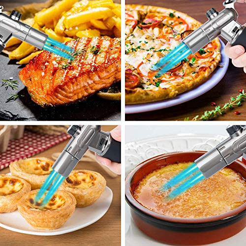 WATSABRO Kitchen Blow Torch,Culinary Butane Torch Lighters Refillable Double Fire Cooking Torch