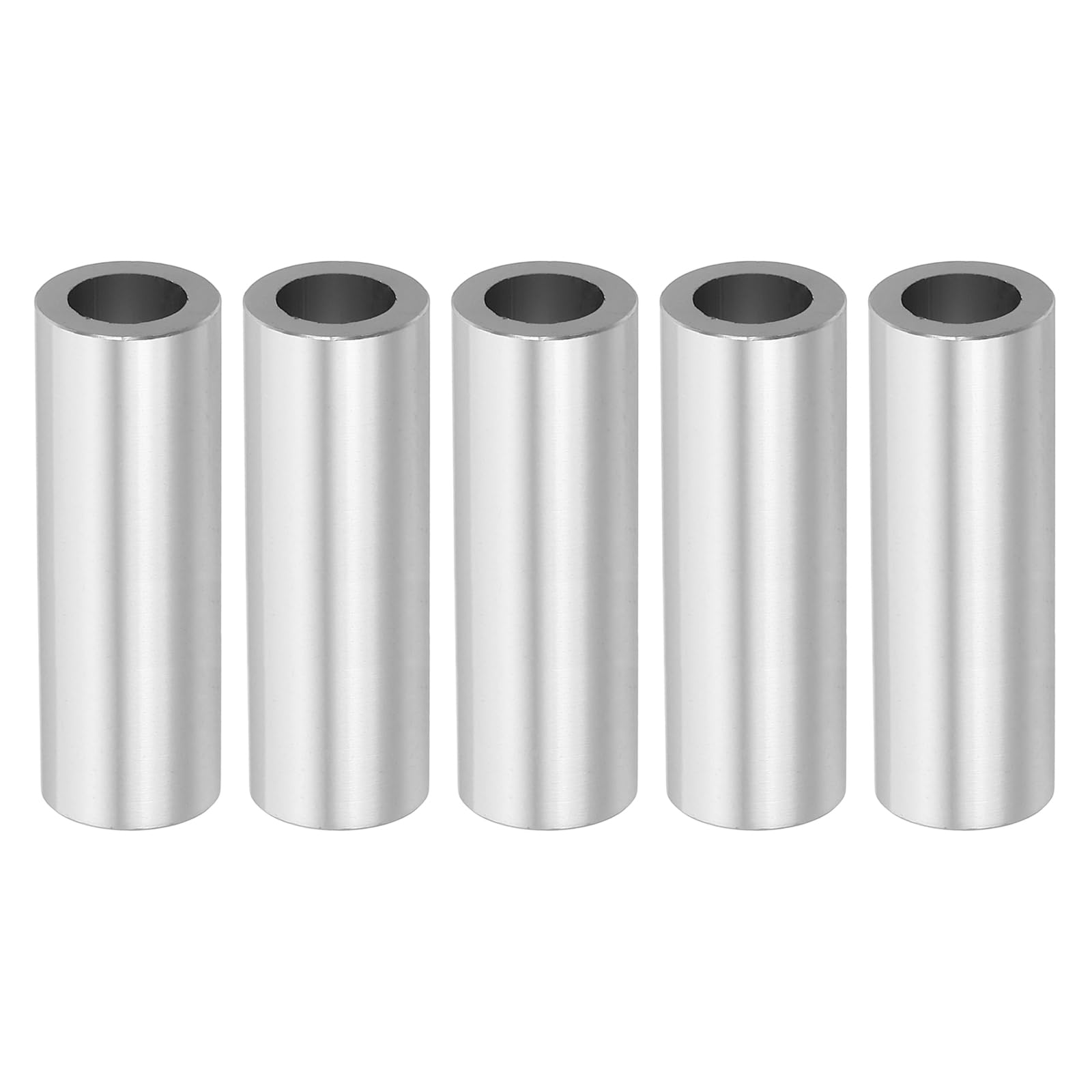 PATIKIL M8 Aluminum Spacers, 5 Pcs Metal Spacer Aluminum M8 X1/2"OD X1-1/2"L Aluminum Spacer Screw Standoff Round for 5/16" or M8 Screw Bolts, Silvery