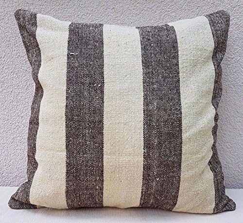 20'' X 20'' Mud Cloth Kilim Pillow Cover Handwoven African Mudcloth Rug Cushion