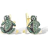 Santuzza 925 Sterling Silver Animal Huggie Earrings Gold Plated Jewelry for Women