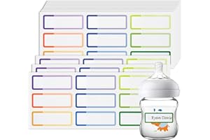 COOWAYZE Name Labels for Kids Stuff Daycare, Waterproof Daycare Labels for School Supplies, 144 PCS Water Bottle Label, Name Tag Stickers for Day Care Essentials, Self-Laminating, Dishwasher Safe