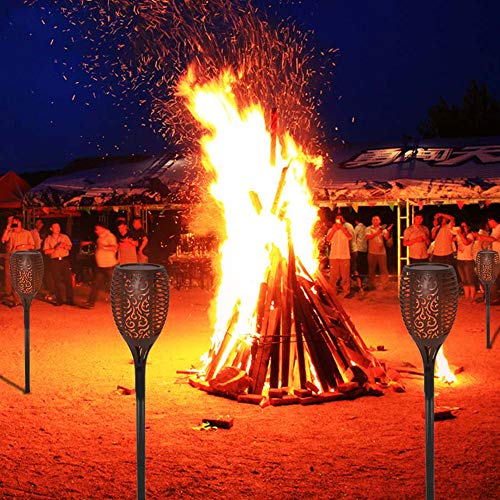 Aogist Solar Lights Upgraded, Flickering Flames Torch Lights Solar Light - Dancing Flame Lighting 96 LED Dusk to Dawn Flickering Tiki Torches Outdoor Waterproof Garden (2Pack) - Thumbnail 5