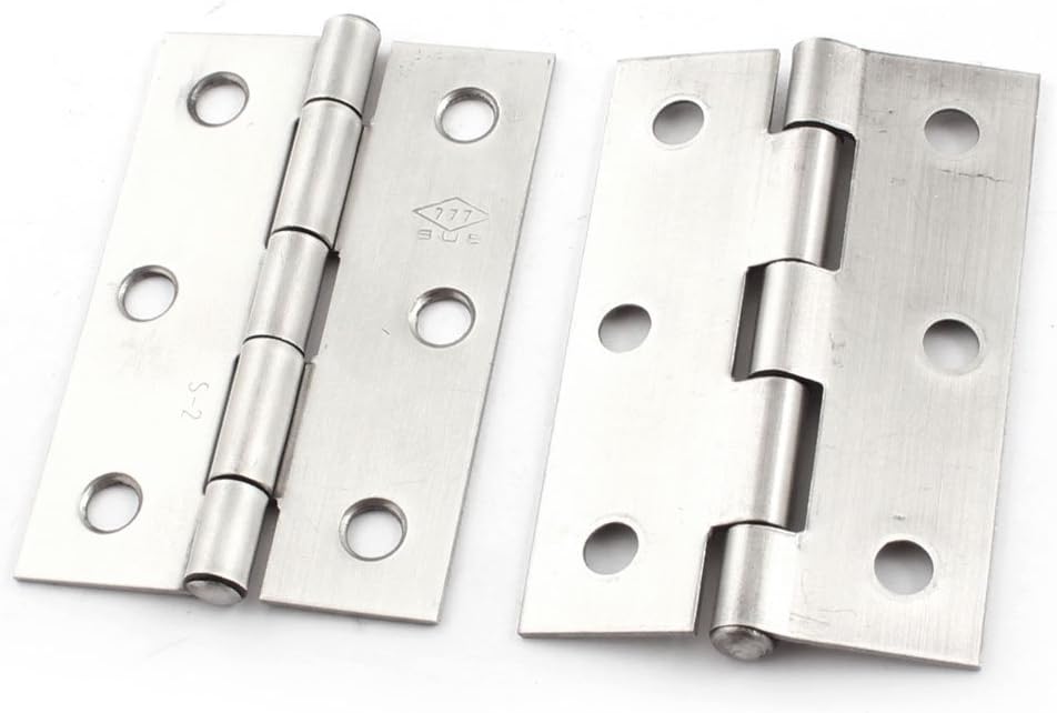 sourcing map 2 Pcs Cabinet Drawer Door Stainless Steel Hinges 65mm Length
