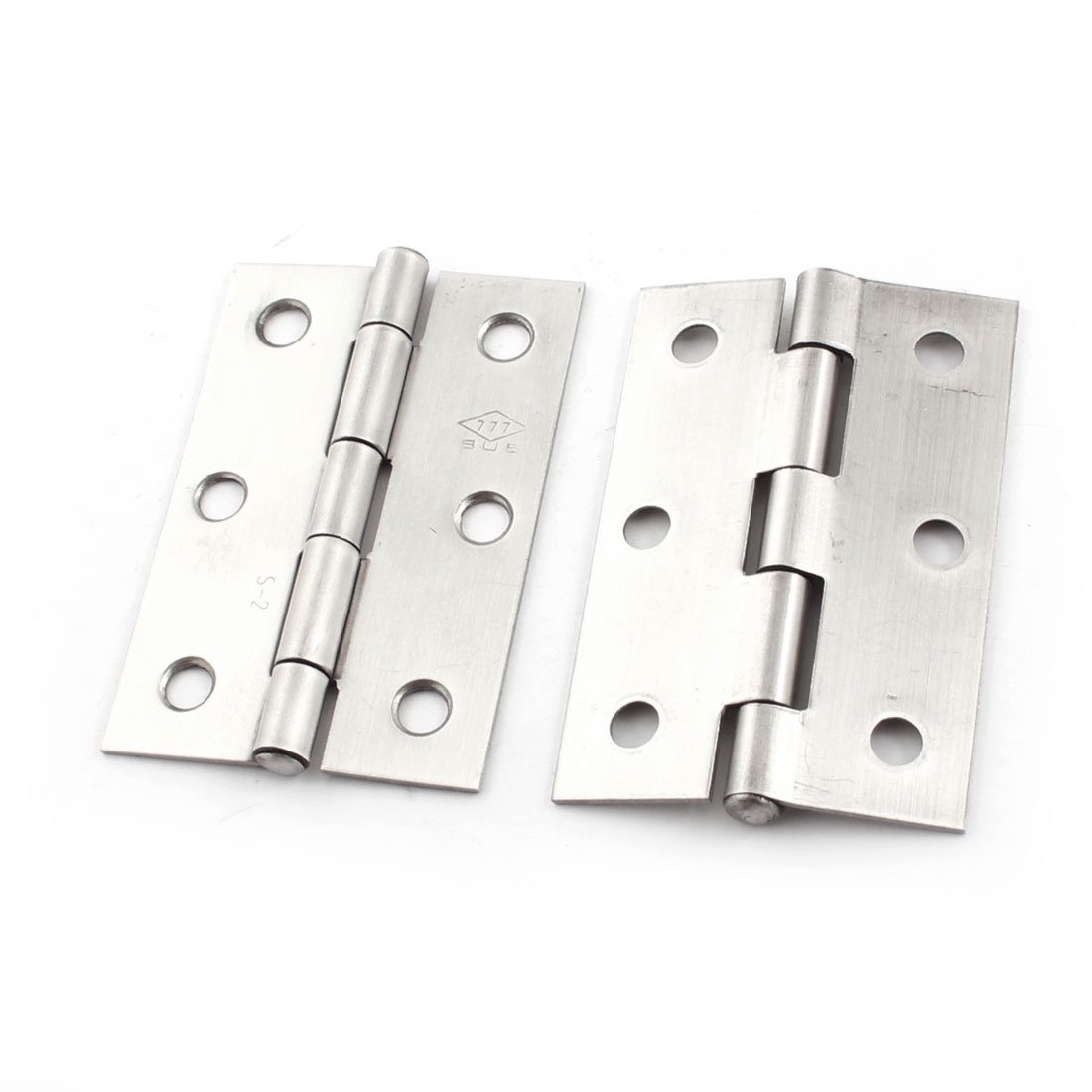 sourcing map 2 Pcs Cabinet Drawer Door Stainless Steel Hinges 65mm Length
