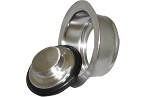 Mr. Scrappy Brushed Nickel Universal Garbage Disposal Sink Flange and Stopper, Fits Standard 3-1/2 Inch Sink Opening
