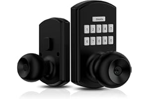 HIDALIFE Keyless Entry Door Lock, Electronic Keypad with Handle, One-Touch Passage Mode Turnpiece, Auto-Lock Round Knob for F