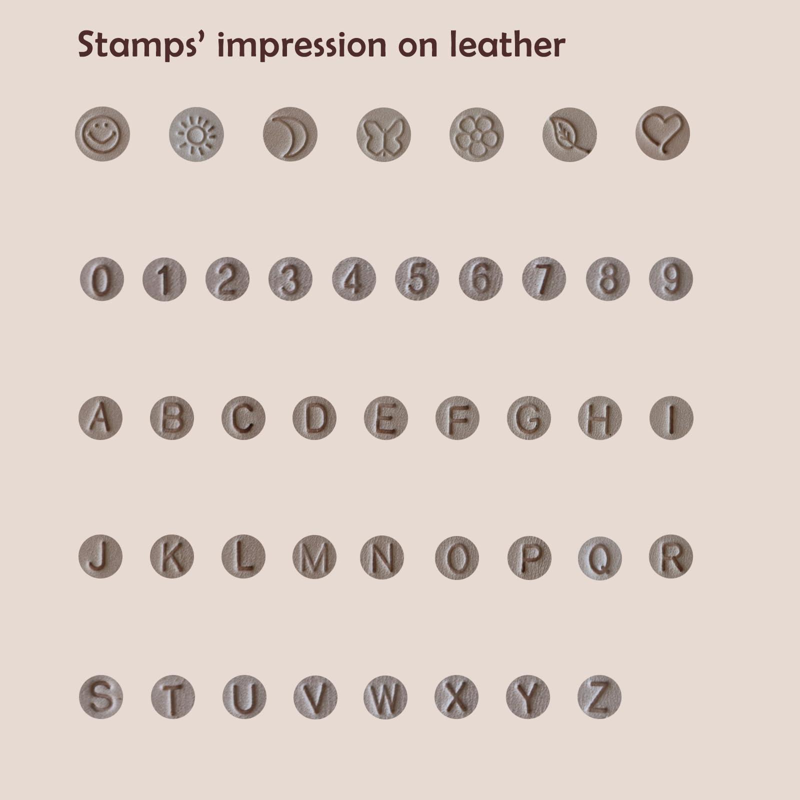 44pcs Leather Stamps with Case Leather Alphabet Number and Pattern Stamping Kit 1/4in 6mm Leather Stamp Set