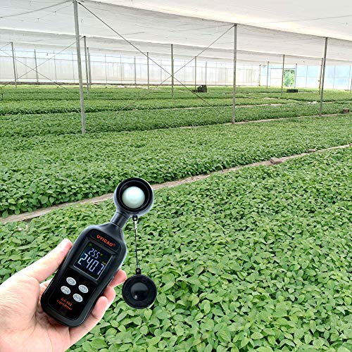 BDMETER Digital Light Meter, Multifunctional Handheld Illuminance Meter Temperature Measurer with Range up to 200,000 Lux Luxmeter LCD Screen
