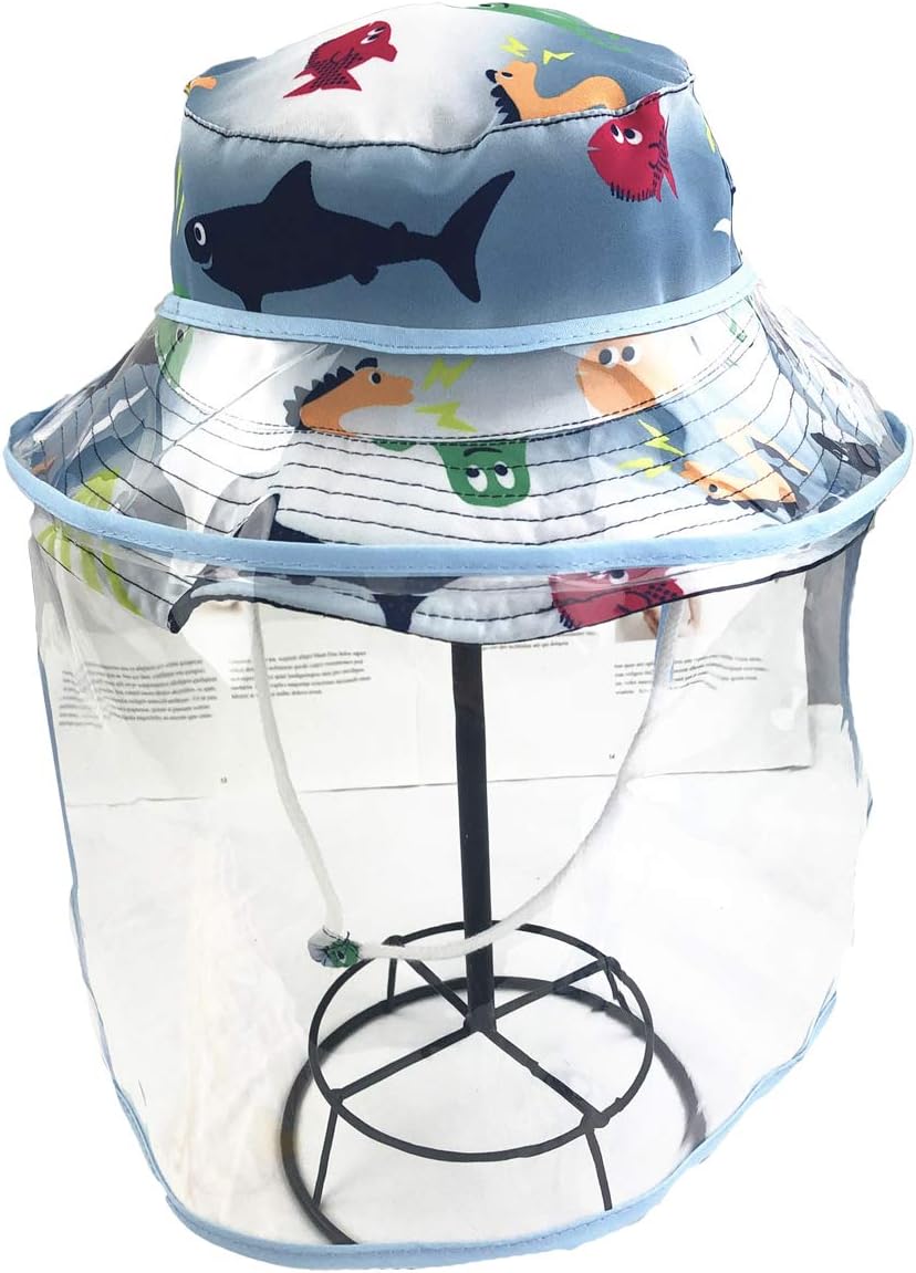 3-13 Years Kids Toddler Baby Boys Girls Anti Spitting Anti-Dust Protective Hat Face Shield Fisherman Sun Hat