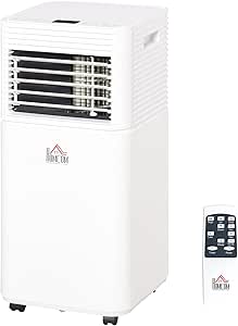 Homcom 7000 Btu Portable Mobile Air Conditioner For Cooling Dehumidifying And Ventilating With Remote Control White Home Kitchen Amazon Com