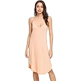 WiWi Bamboo Viscose Slip Dress for Women Cooling Dresses Super Soft Chemise Plus Size Nightgown Full Slips Babydoll S-4X