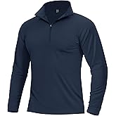 Boladeci Men's Quarter Zip Pullover Premium Fleece Lined Long Sleeve Golf Shirts Warm Hiking Shirts Lightweight Sweatshirts