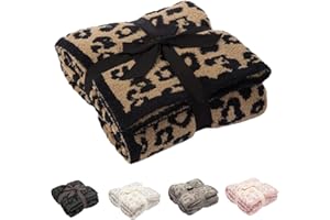 Cozy Leopard Print Fleece Throw Blanket Soft & Warm Plush Blankets,Travel Blanket Leopard Print for Couch,Bed,Travel,and Offi