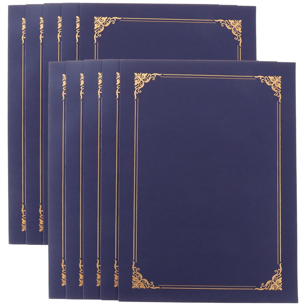Operitacx Certificate Holders 12X9 Inch Blank Stamping Award Certificate Covers Pack of 10 for Diplomas Contracts Office and Home Use