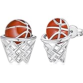KoyeKei Sports Earrings for Women 925 Sterling Silver Basketball/Baseball/Soccer/Golf/Volleyball/Football Jewelry Gifts for Sports Lovers Coach Player