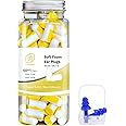 LYSIAN Foam Earplugs - 60 Pairs, 38dB Ear Plugs for Sleeping Noise Cancelling, Mowing, Shooting,Double Color Yellow/White