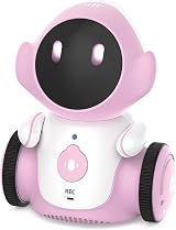 GILOBABY Rechargeable Interactive Robot Toy Pink for Kids 6+ Touch Voice