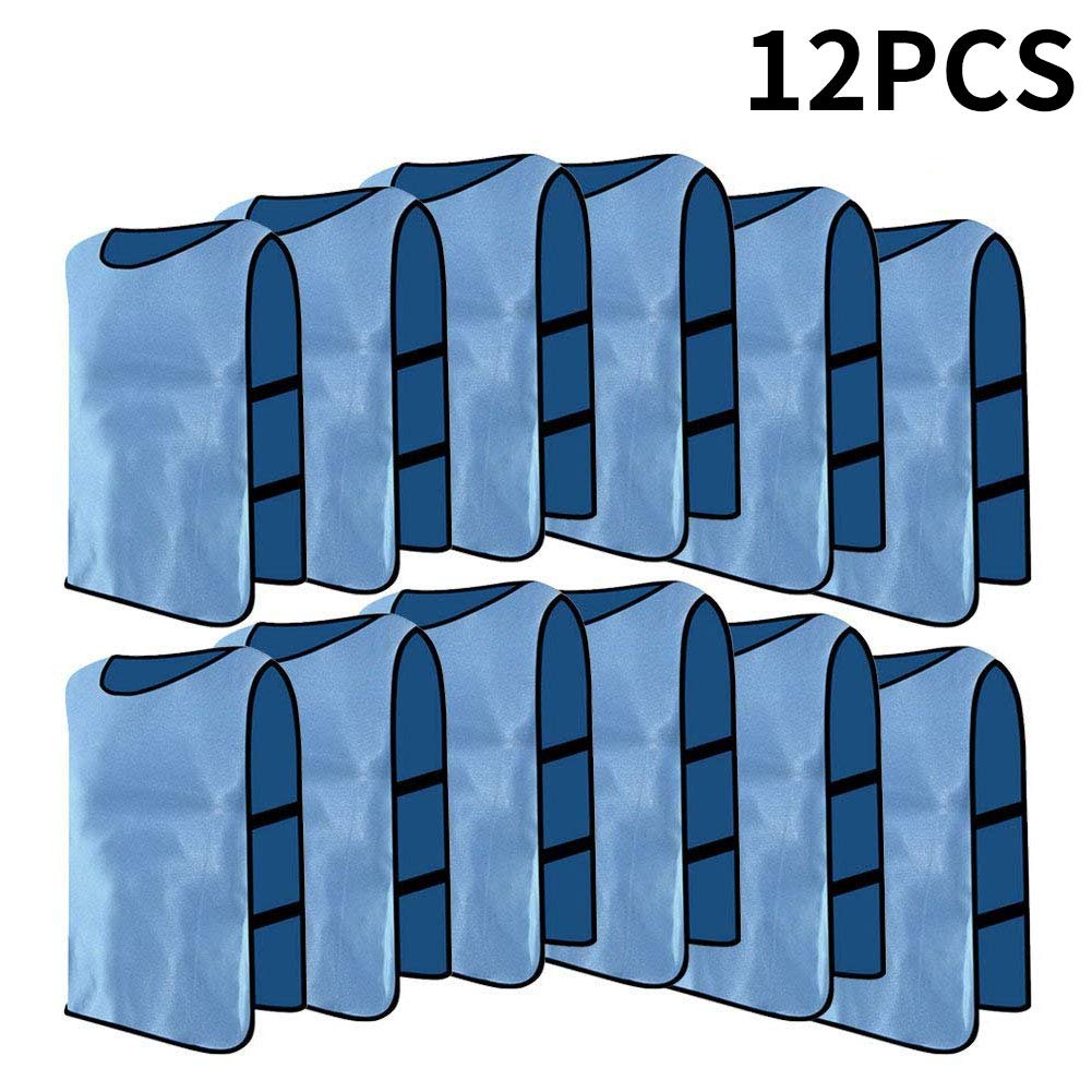 VGEBY 12 pieces/pack of chasuble vest for adults sports jerseys training jacket for men women for football basketball rugby (colour: blue)