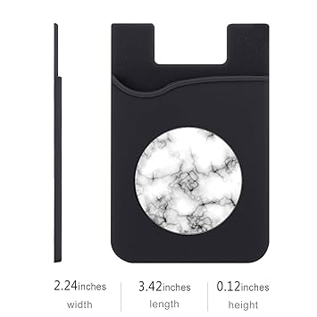 VPRINT QUALITY Black and White Marble Printed Mobile Grip Wallet| Phone Grip Wallet