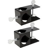 RTNLIT Deck Torch Clamp Bracket for Outdoor Mounting Poles (Set of 2) | Fits for Porch/Rail/Table/Fence, Black Torch Mount Holder