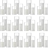 Shihanee Set of 36 Pillar Candles and Glass Cylinder Vases Clear Cylinder Holders for Slim Pillar Candles Wedding Centerpieces(2.6'' X 4.7'', 5.9'', 7.9'',White)