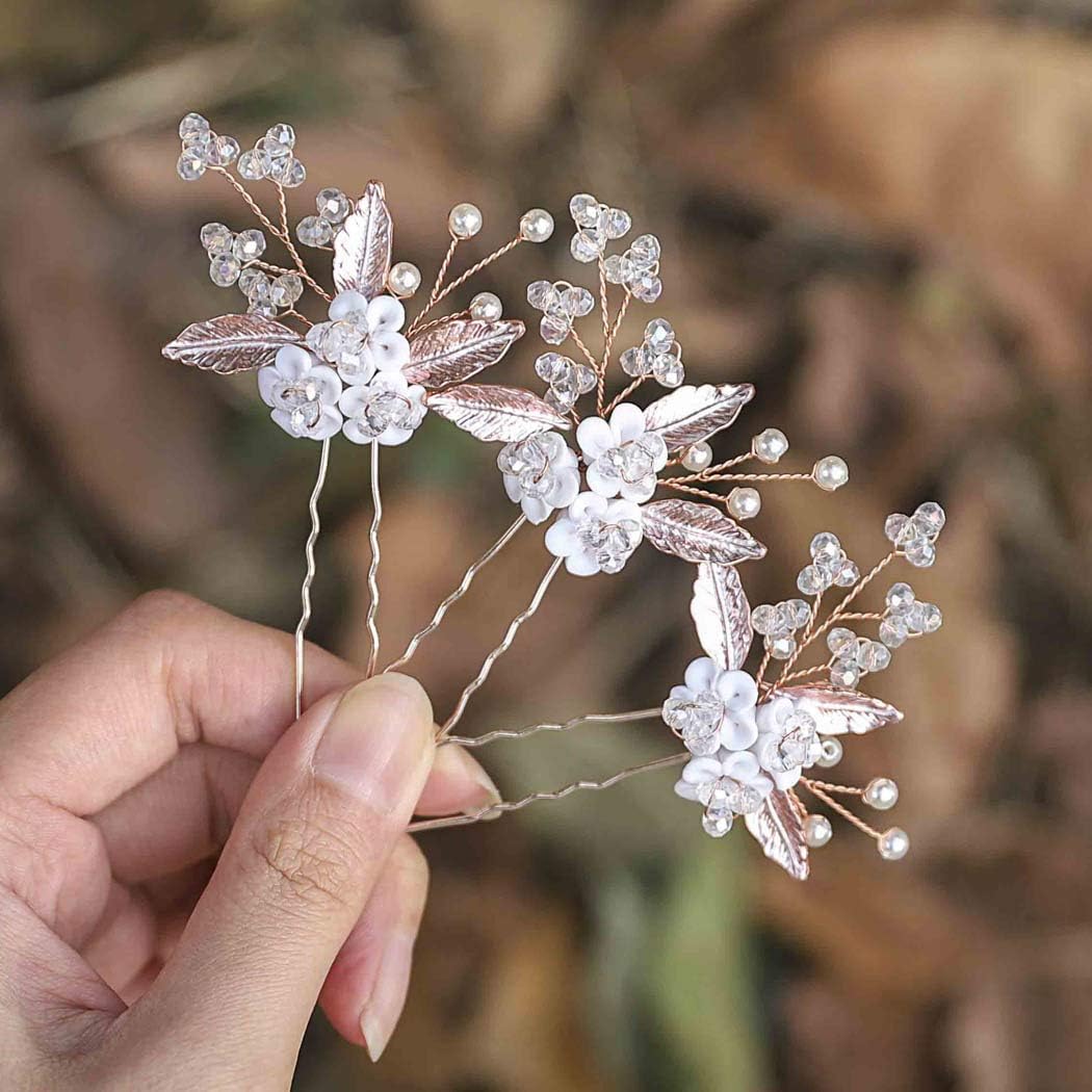 Unicra Bride Wedding Flower Hair Pins Bridal