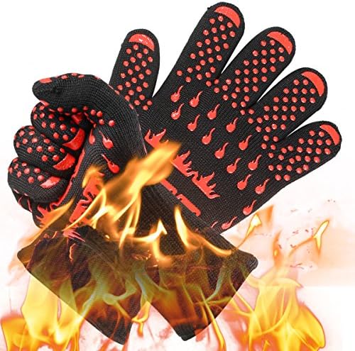 BBQ Gloves,Grill Gloves Heat Resistant Oven Mitts Cooking Gloves by Aignis